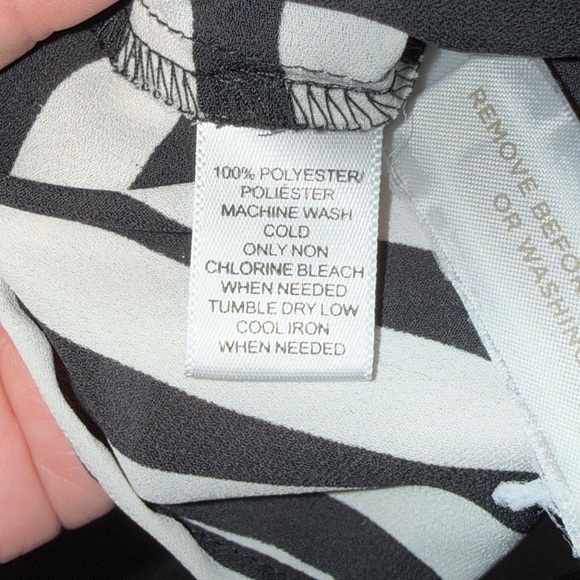 LOFT Black and White Striped Off-Shoulder Blouse - Picture 2 of 3